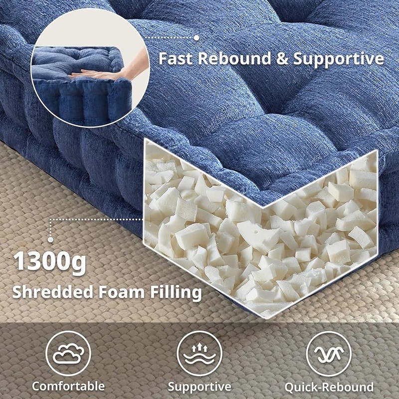 Large Floor Cushion Tufted Meditation Pillow Yoga Support Portable Handle New