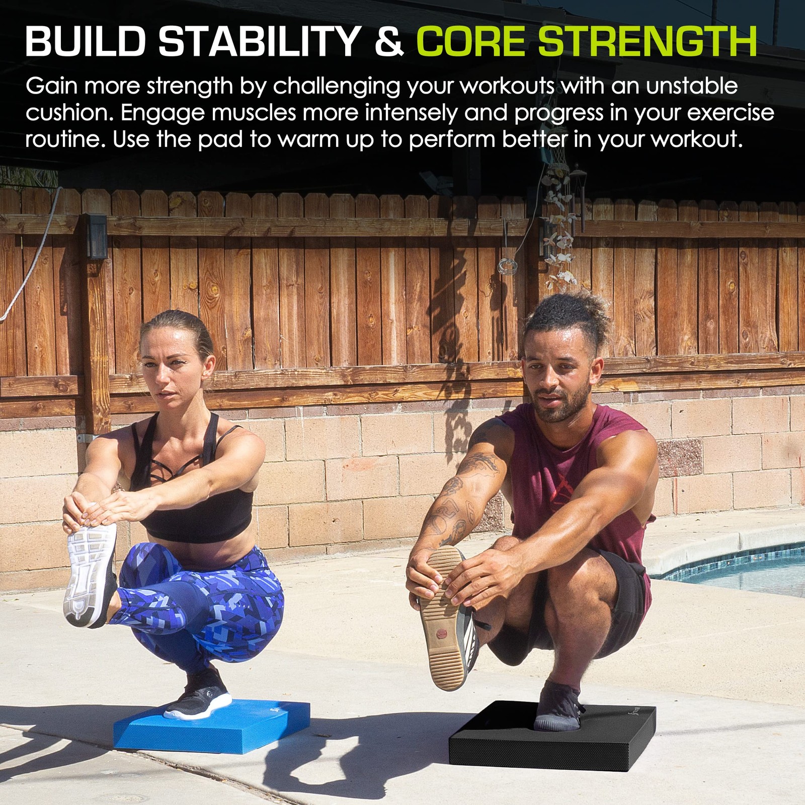 ProSource ps1036bprblack Balance Pad – Non-Slip Foam Mat and Knee P…