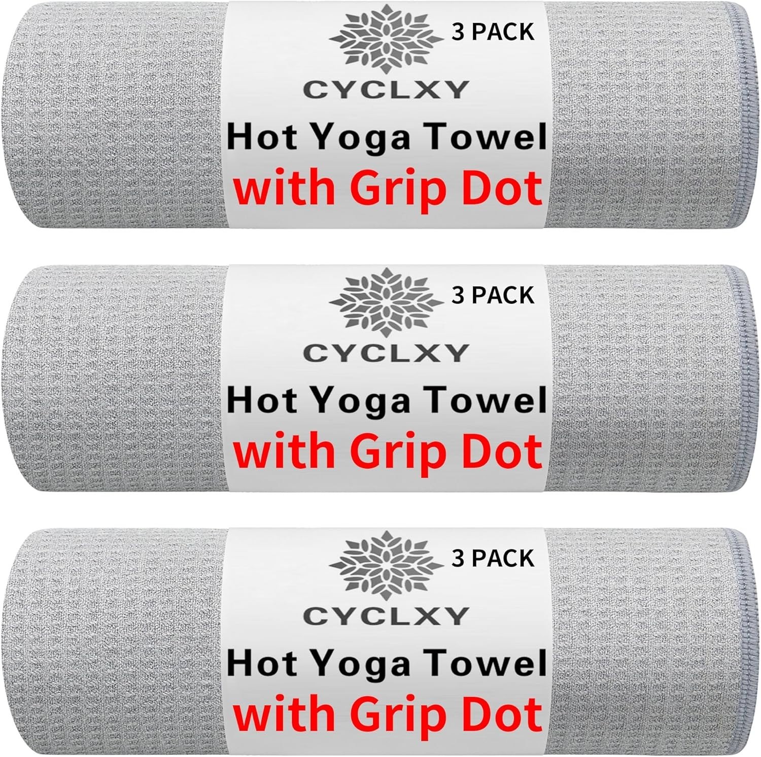 Machine Washable Yoga Mat Towels 3 Pack – 72&Prime; x 26.5&Prime; for Stability in Practice