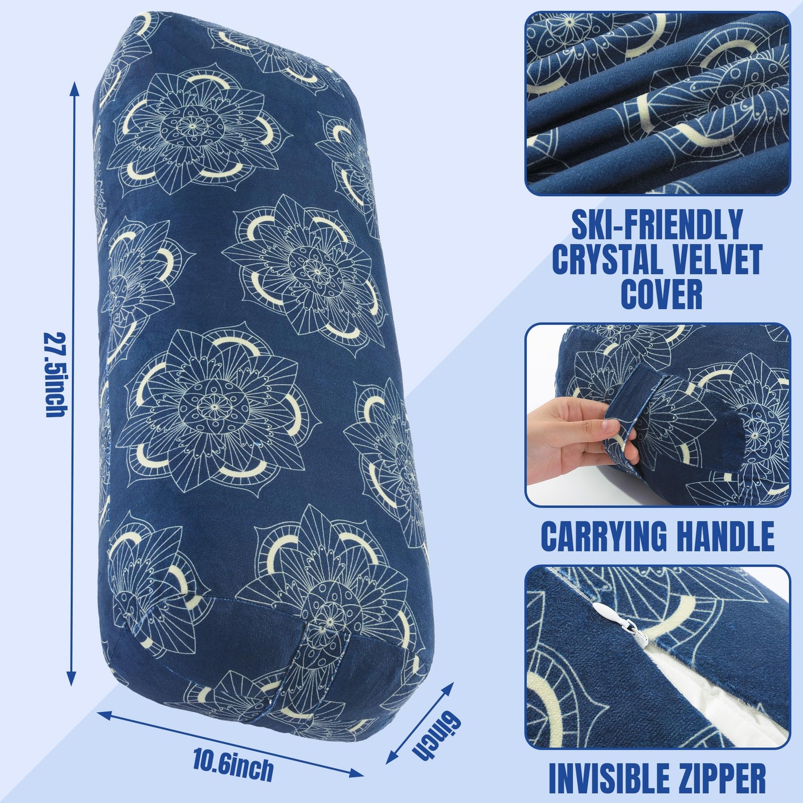 MABOZOO Yoga Bolster Pillow, Rectangular Yoga Bolster for Restorative Medita…