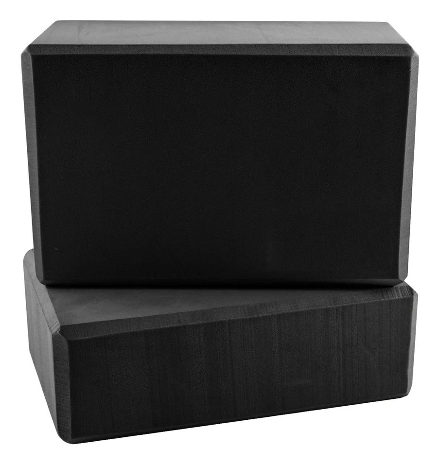 2 Pack EVA Yoga Block High Density Non-Slip Surface Easy Grip Black