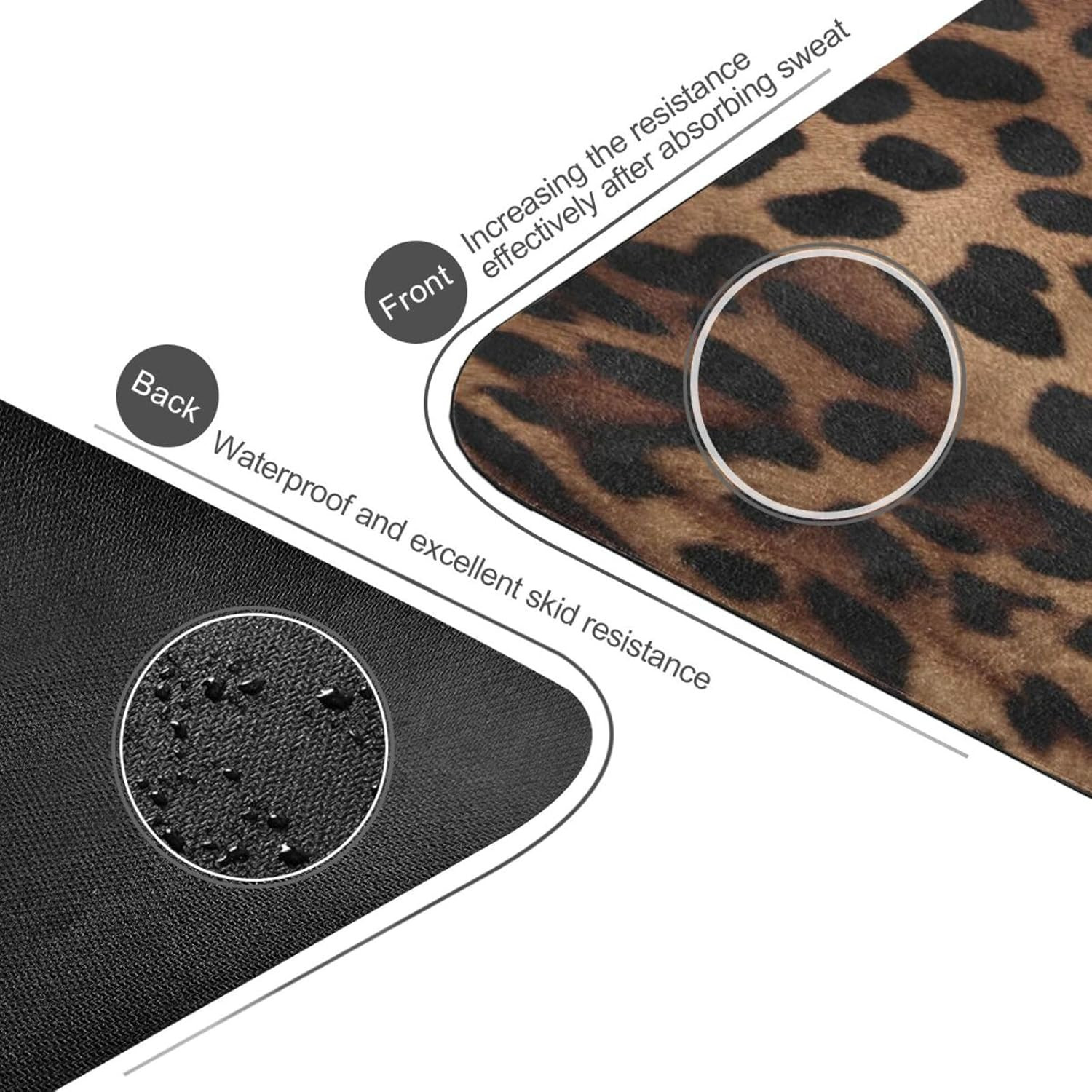 Leopard Print Non-Slip Yoga Mat with Carrying Bag – 71&Prime;x26&Prime; Fitness Mat