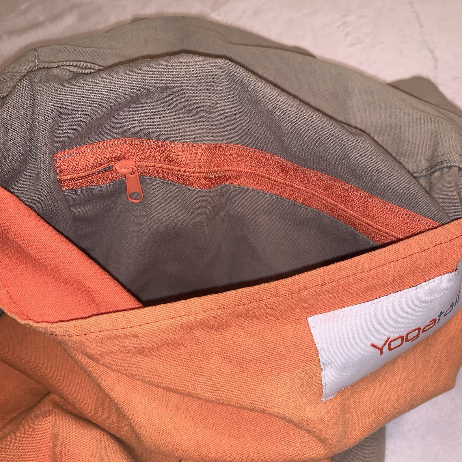 Yogatail Khaki/Orange Sling Yoga Mat Bag for Yoga Mat/Exercise Mat, Yoga Bag