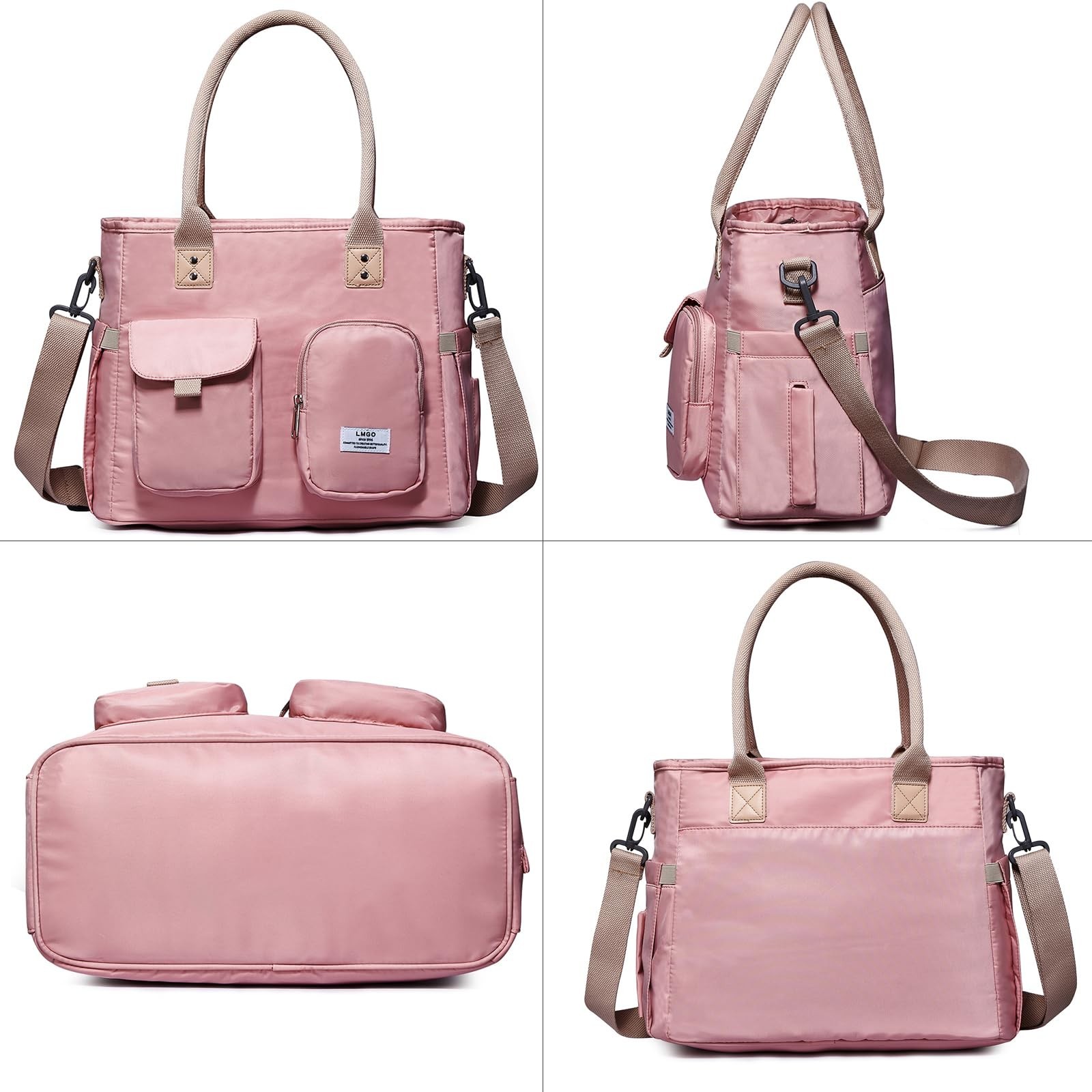 Large Utility Tote Bag with Multi-pockets and Compartment for Travel & Work