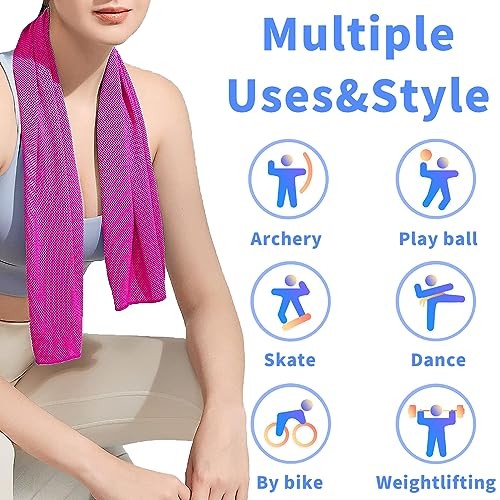CADONO 4 Pack Cooling Towels – Microfiber Ice Towel for Sports, Gym, Yoga, Trave