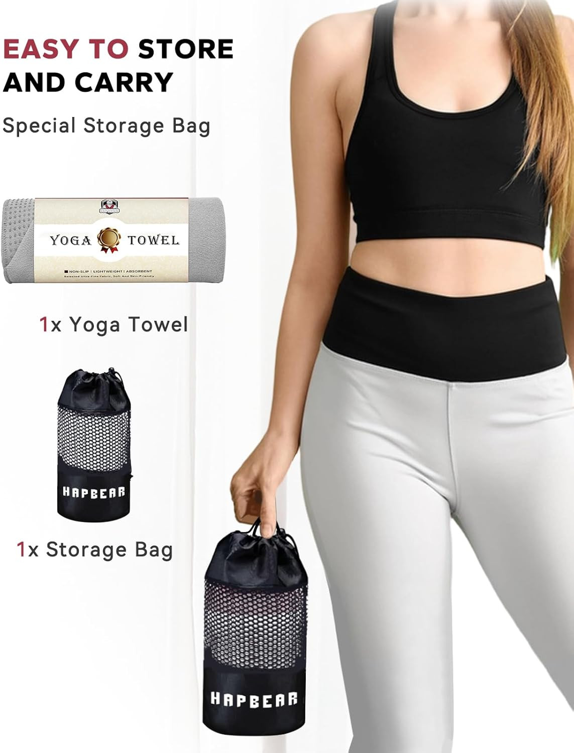 Hot Yoga Towel – Non Slip Yoga Mat Towel with Grip Dot, Super-Absorbent, Soft Mi