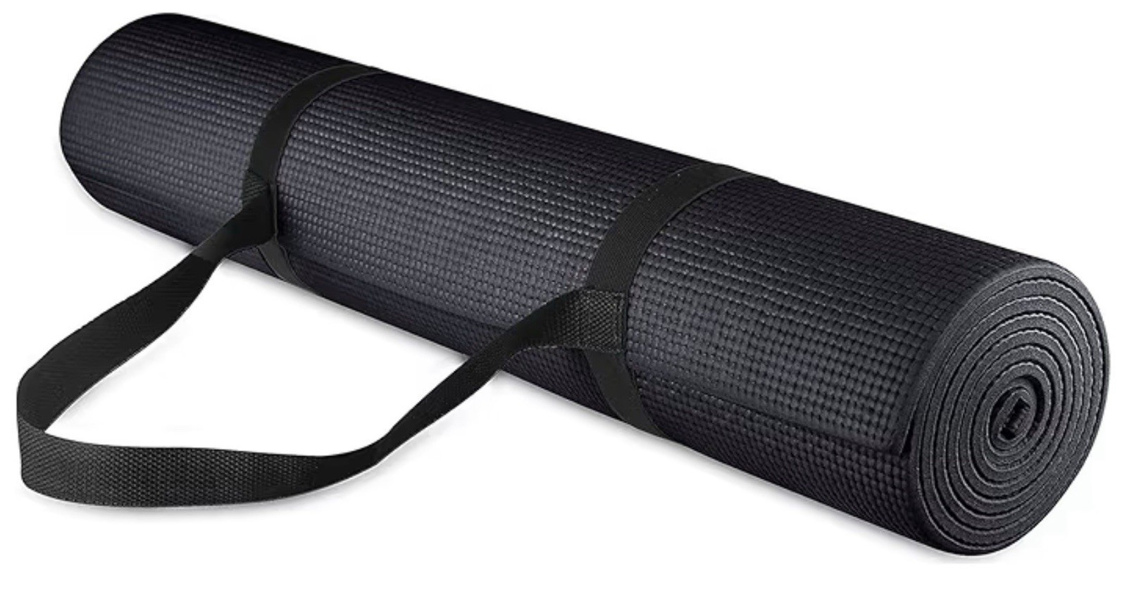 Foam Yoga Mat w/ Carrying Strap 6mm Standard 66-70in for Yoga/Pilates