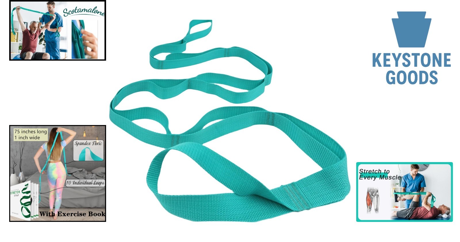 Professional 73-inch Yoga & Stretching Strap for Flexibility & Therapy
