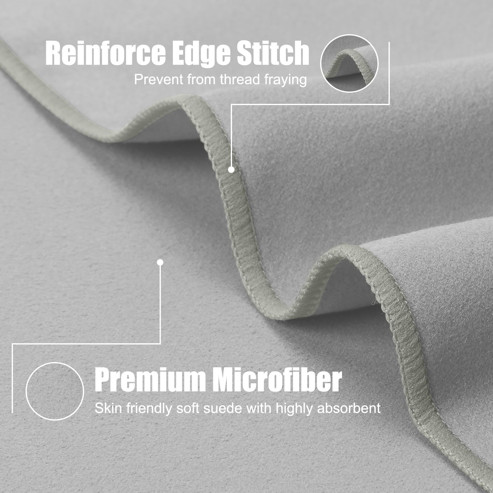 Quick Dry Travel Towel, 3 Sizes 1 Pack Camping Microfiber Towel, Lightweight …