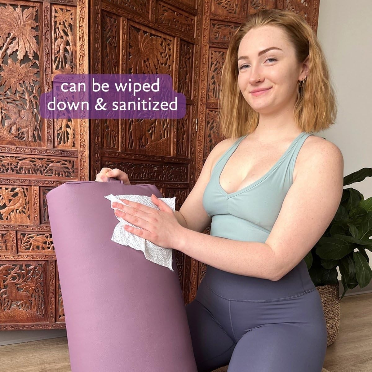 EZ Clean Standard Yoga Bolster – Sage – Firm, supportive, handmade, durable, …