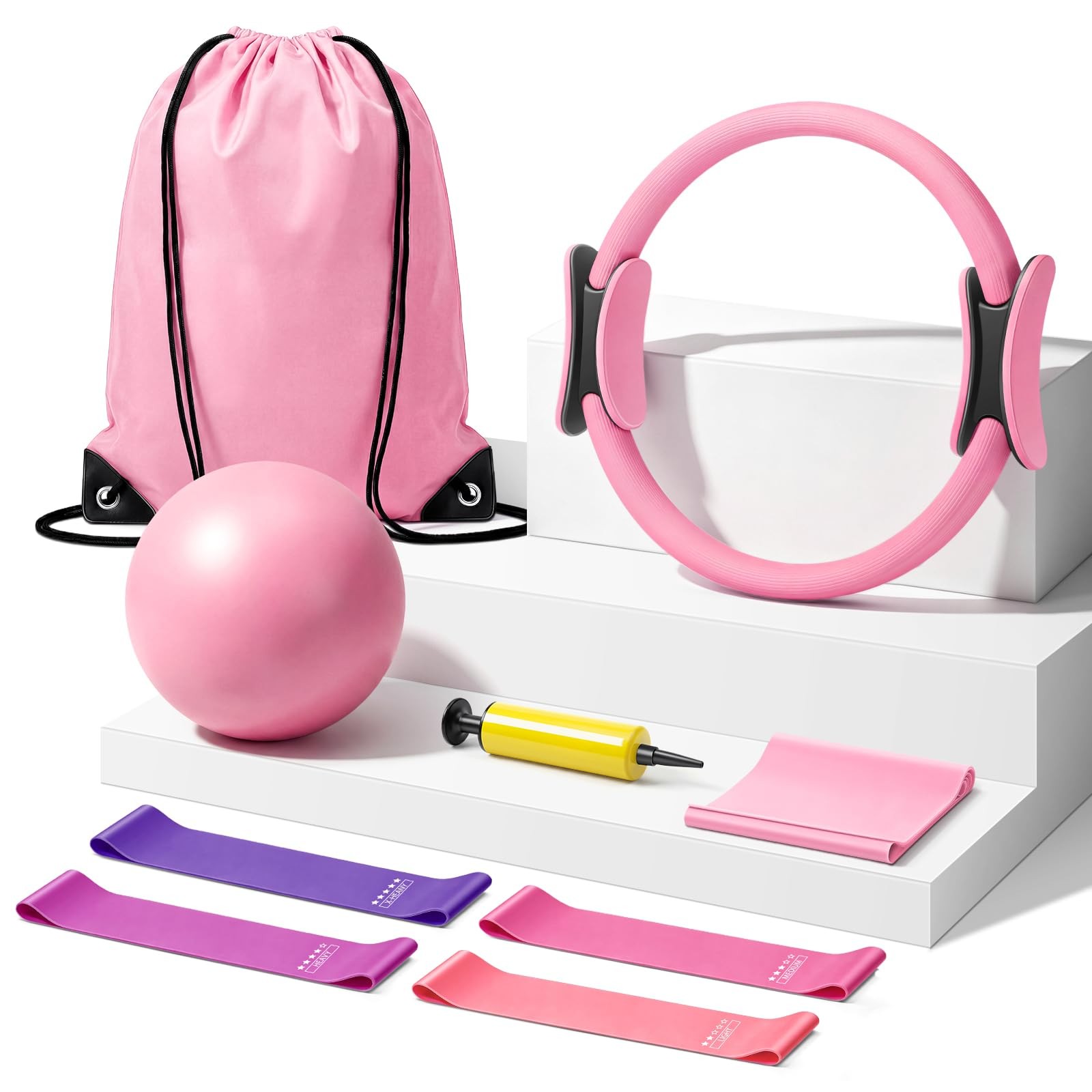Pilates Kit for Home Workout: Pilates Ring and Ball Set for Women with Resist…