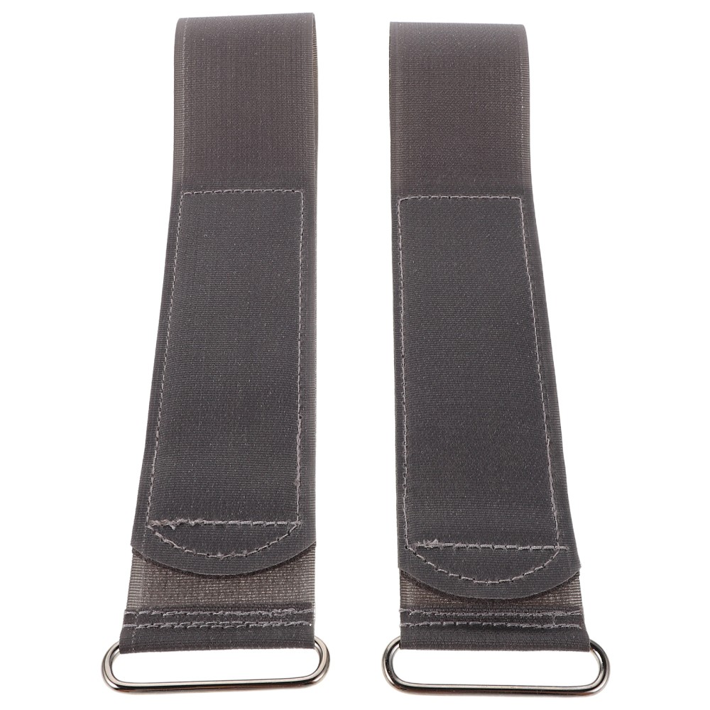2Pcs Reusable Nylon Gym Pedal Straps for Fitness Machines Adjustable Light Grey