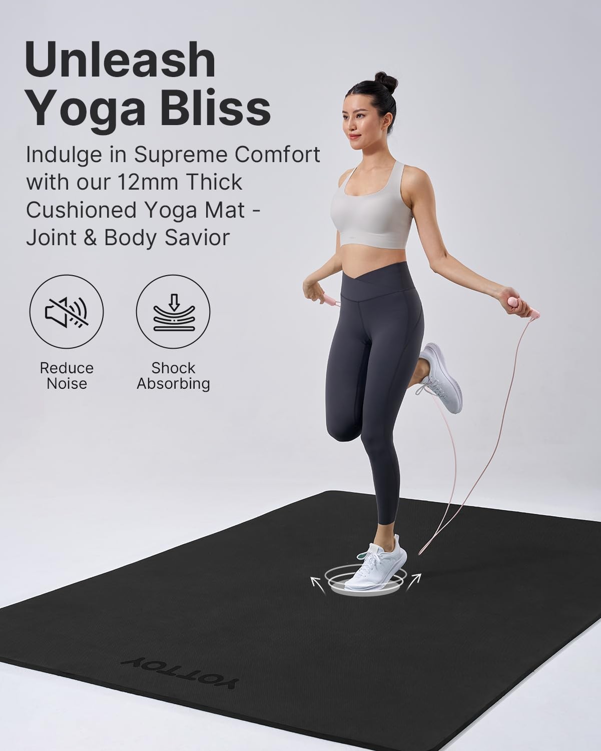 Large Yoga Mat (75 * 52 * 1/2inch),Extra Wide TPE Exercise Mat,Non-Slip Worko…