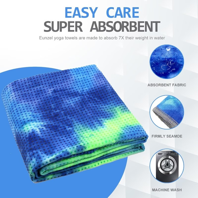 1 Pc Yoga Towel with Grip Dots 72 x 25 Inch Non-Slip Hot Yoga Mat Towel