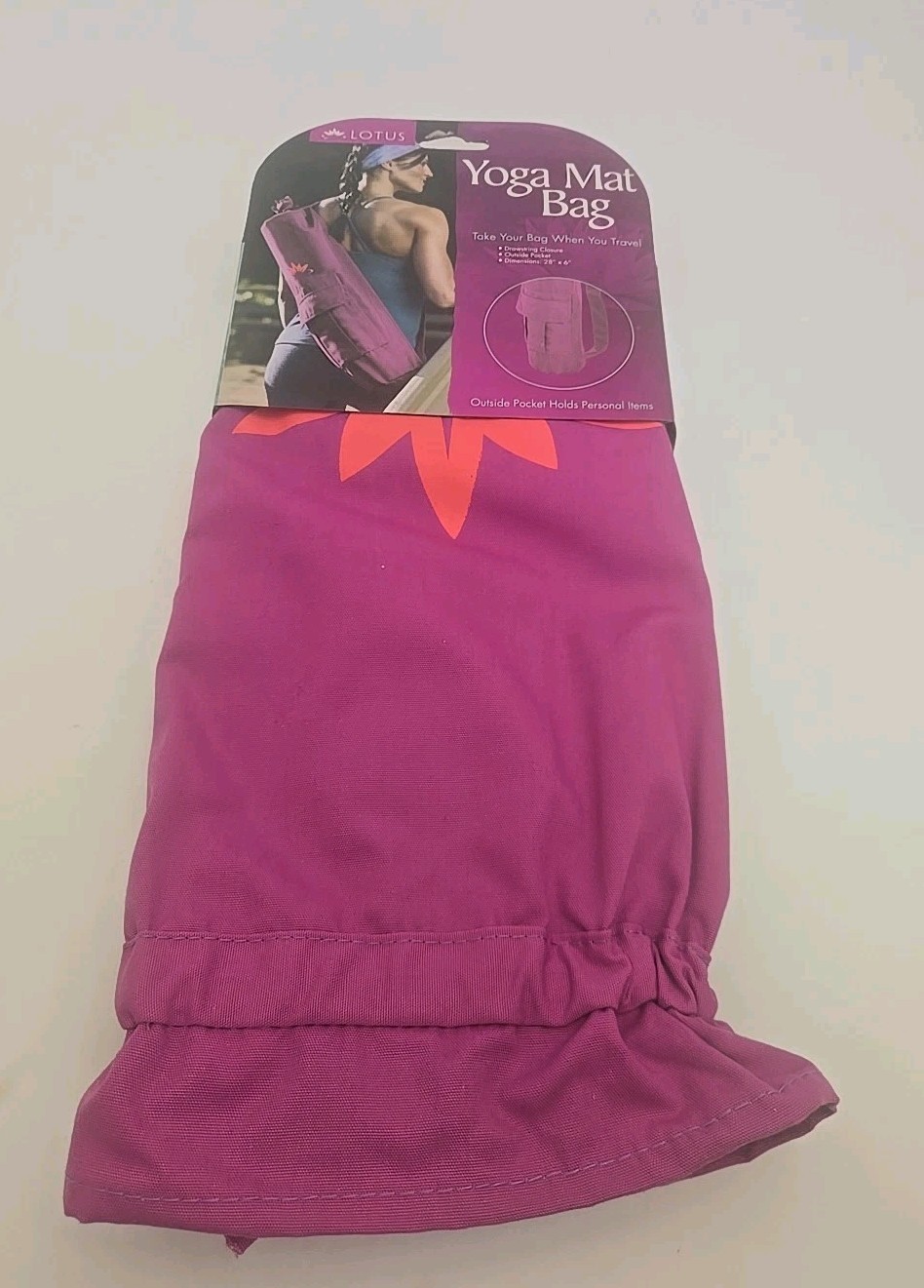 LOTUS YOGA MAT BAG/SPRING BORDER NEW 28&Prime; X 9.75&Prime; FITS MOST YOGA AND FITNESS MAT