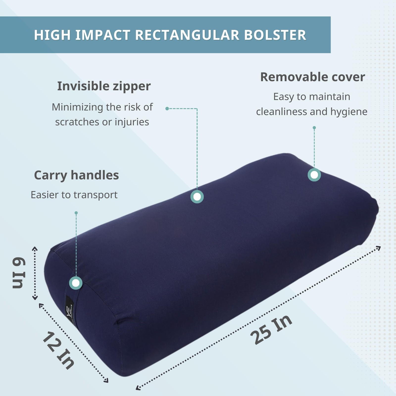 Premium Bolster, Soft & Supportive Meditation Pillow with Carry Handle, Light…