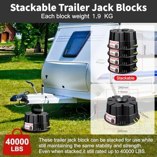 6 »Height Trailer Jack Block, Heavy Duty RV Leveling Blocks 40000 lbs Camper …
