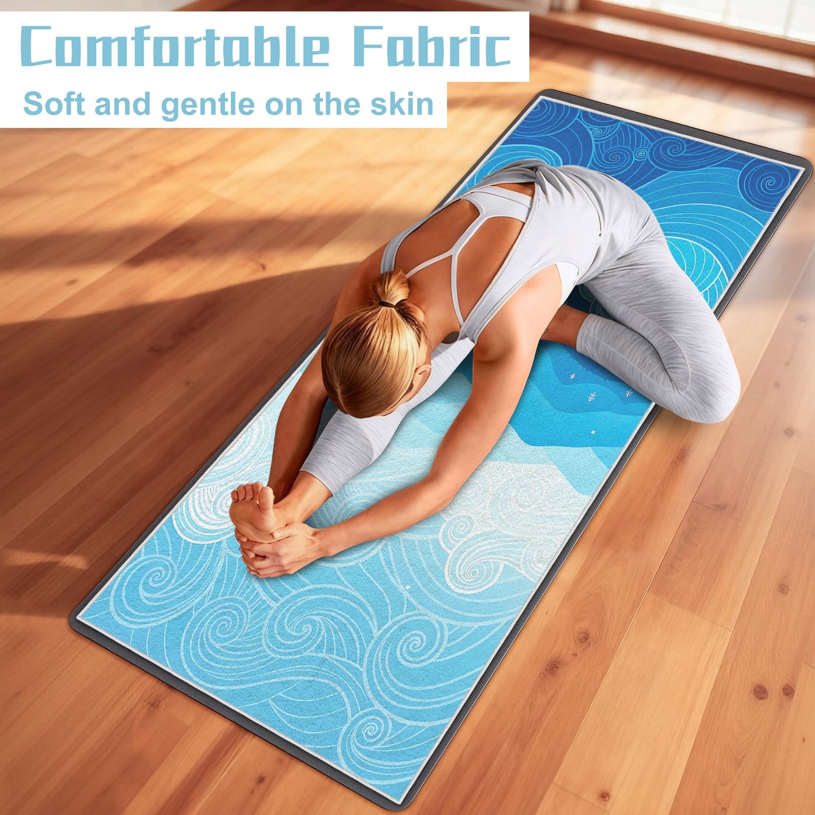 Alissgorat Hot Yoga Towel Non Slip Ultra-Absorbent Yoga Mat Towel Soft Printed