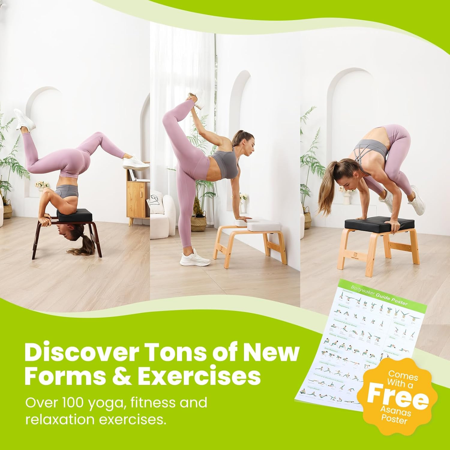 Yoga Headstand Bench, Stand Yoga Chair for Balance Training, Core Strength Build