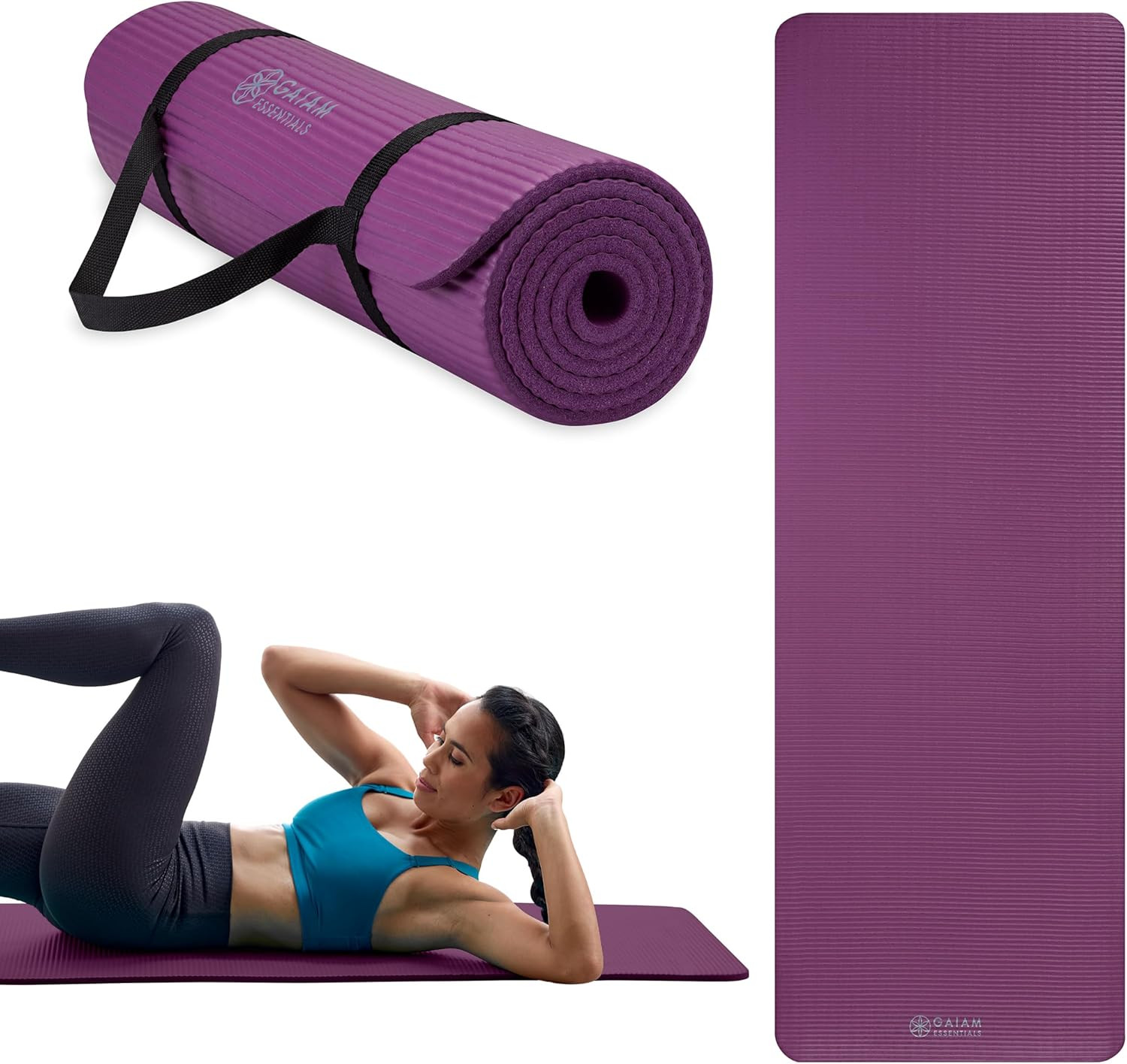 Yoga Mat, Pilates & Exercise Mat, Thick 2/5&Prime; (10Mm) Workout Mat with Easy-Cinch