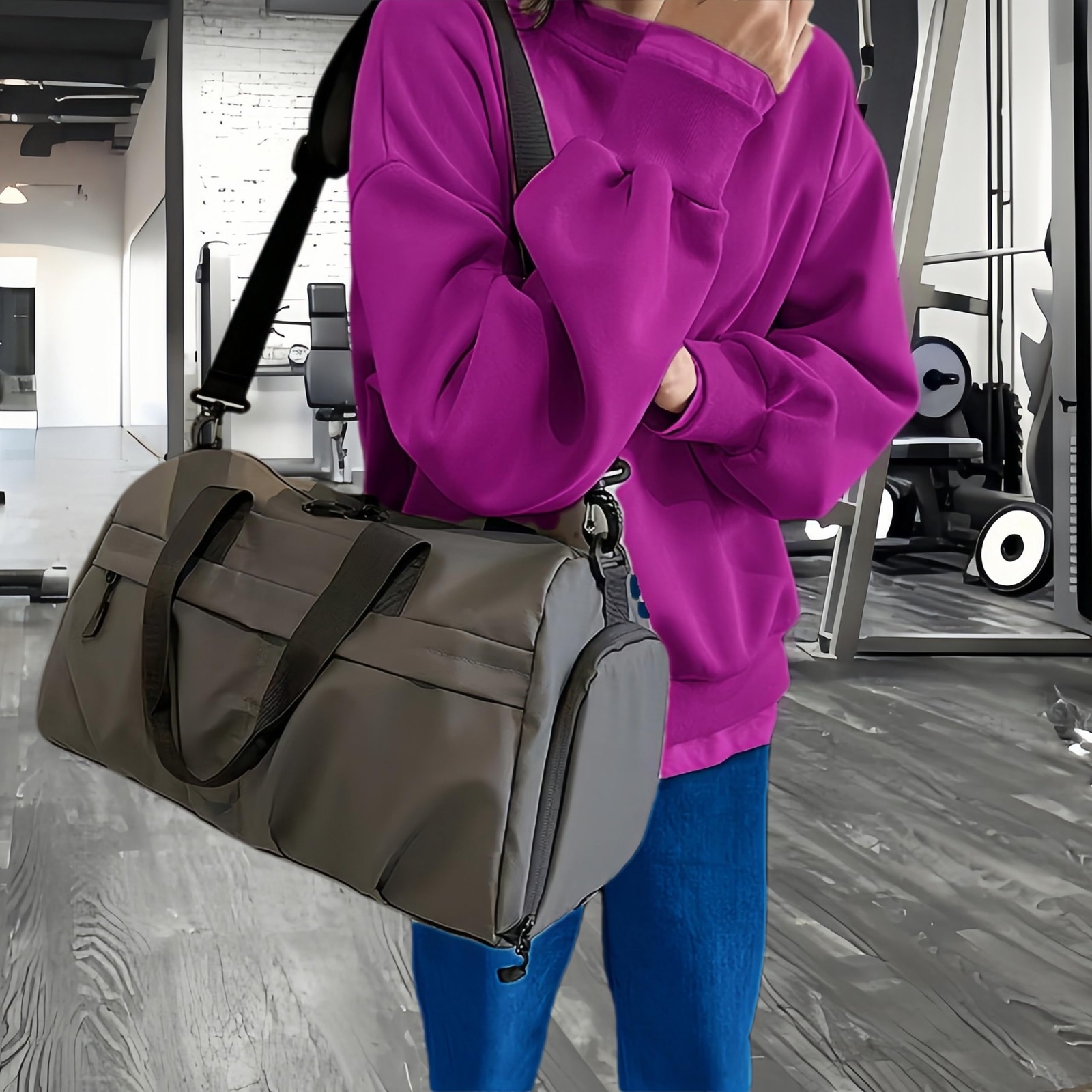 Gym Bag for Women/Men with Shoes Compartment, Small Fitness Sports Bag with W…