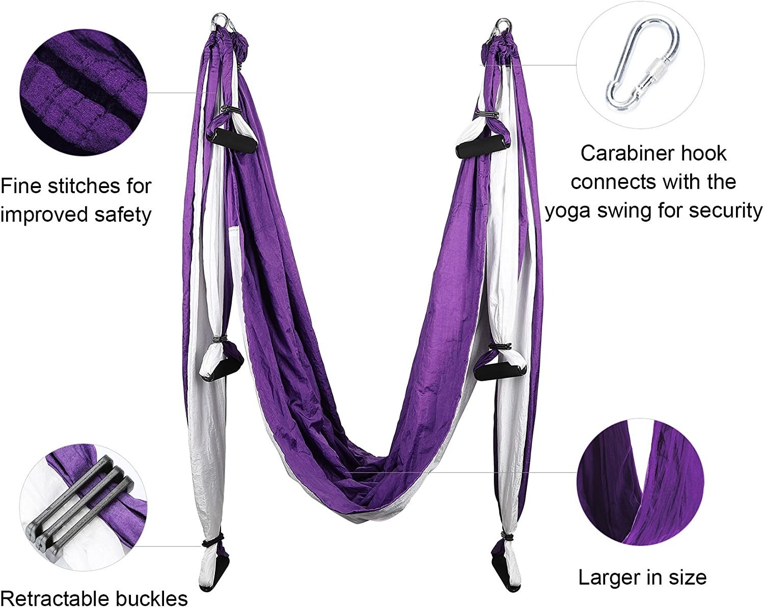 Aerial Yoga Swing Sling – Safe and Complete with Extensions & Mounting Kit
