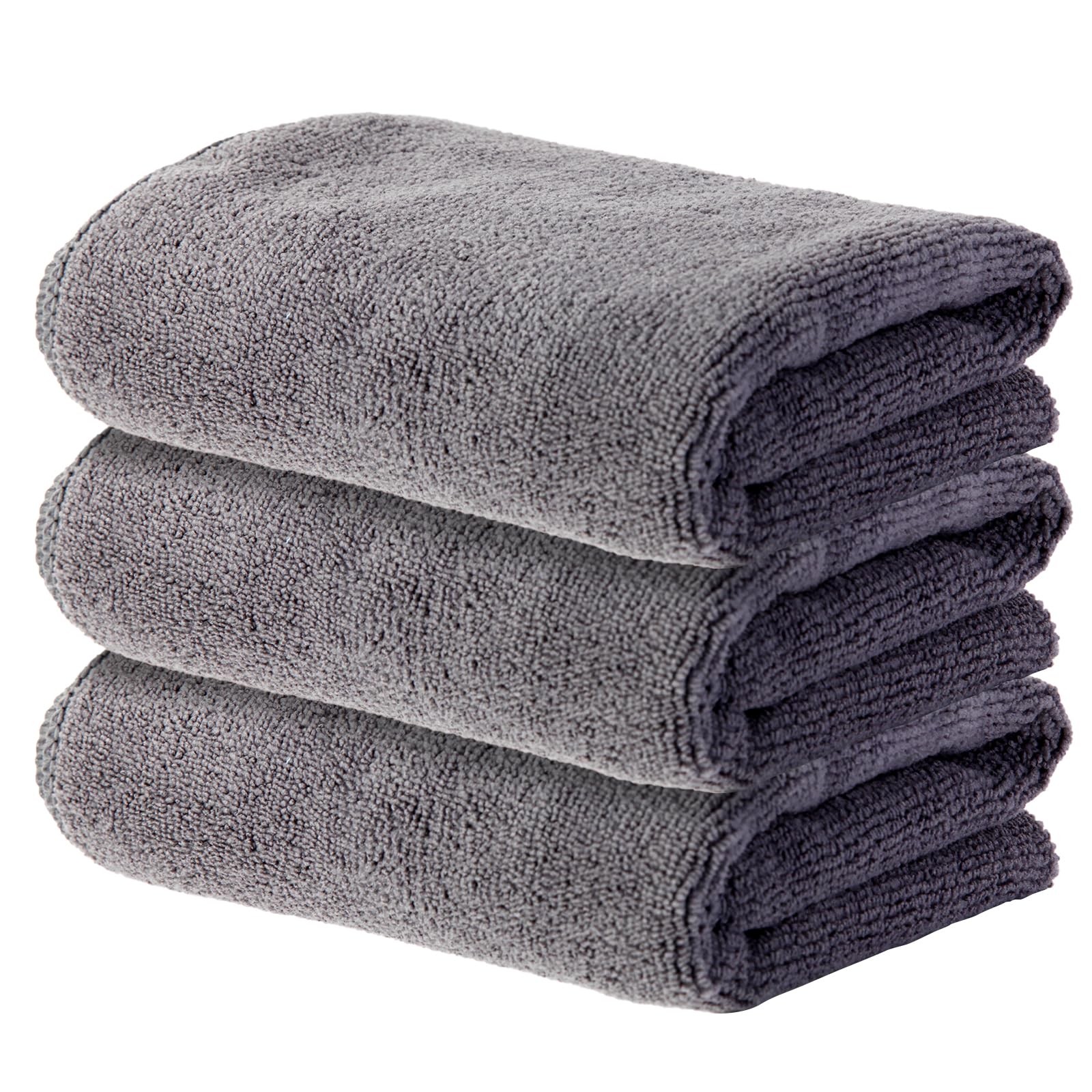 Wmiyafff Microfiber Gym Towels for Women Men, Sweat Towel 3 Pack, Grey