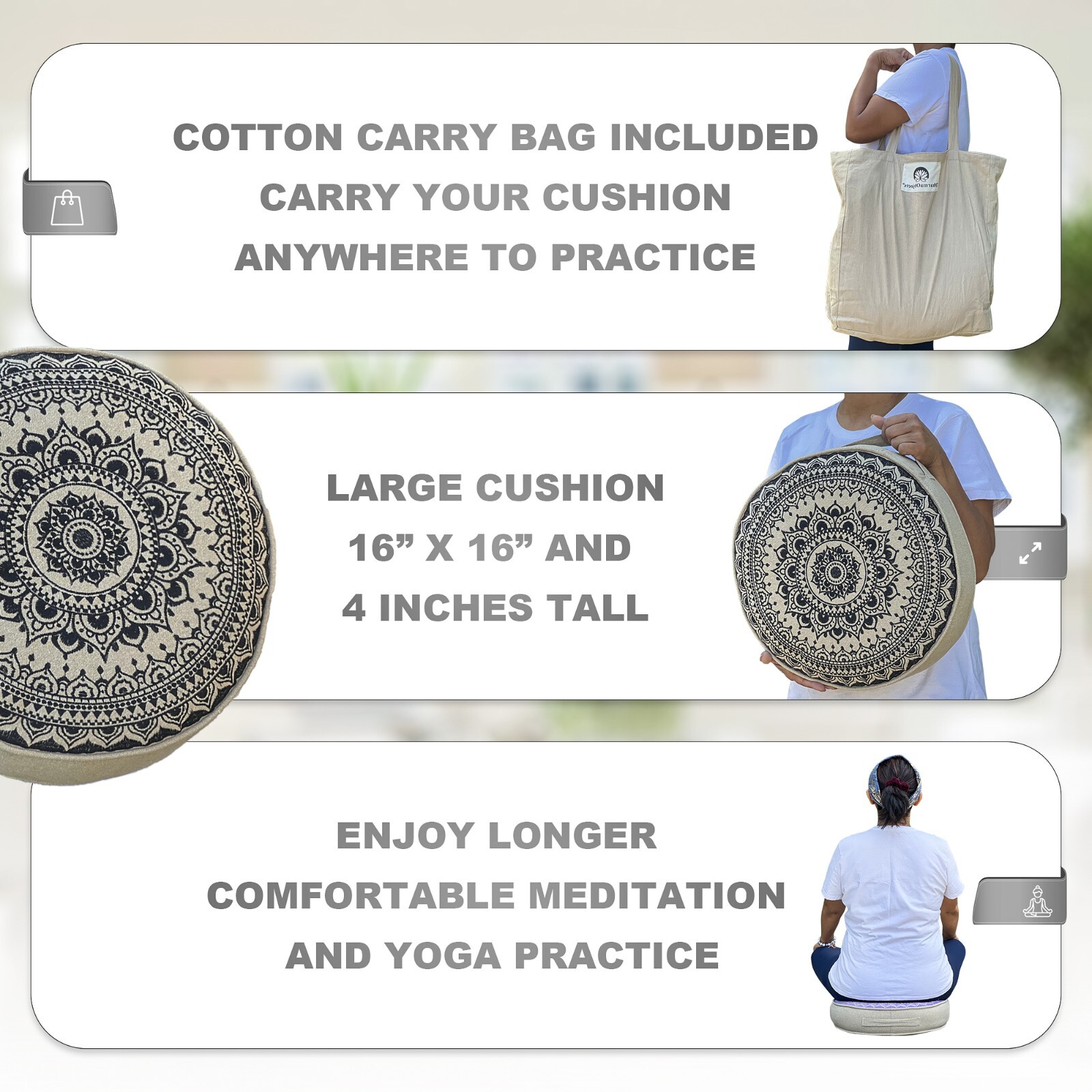 Tibetan Meditation Cushion Traditional Pillow, Comfortable Floor Pillow, Large