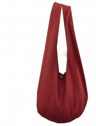 BTP! Thai Monk Buddha Cotton Sling Crossbody Messenger Bag Shlouder Burgundy M6