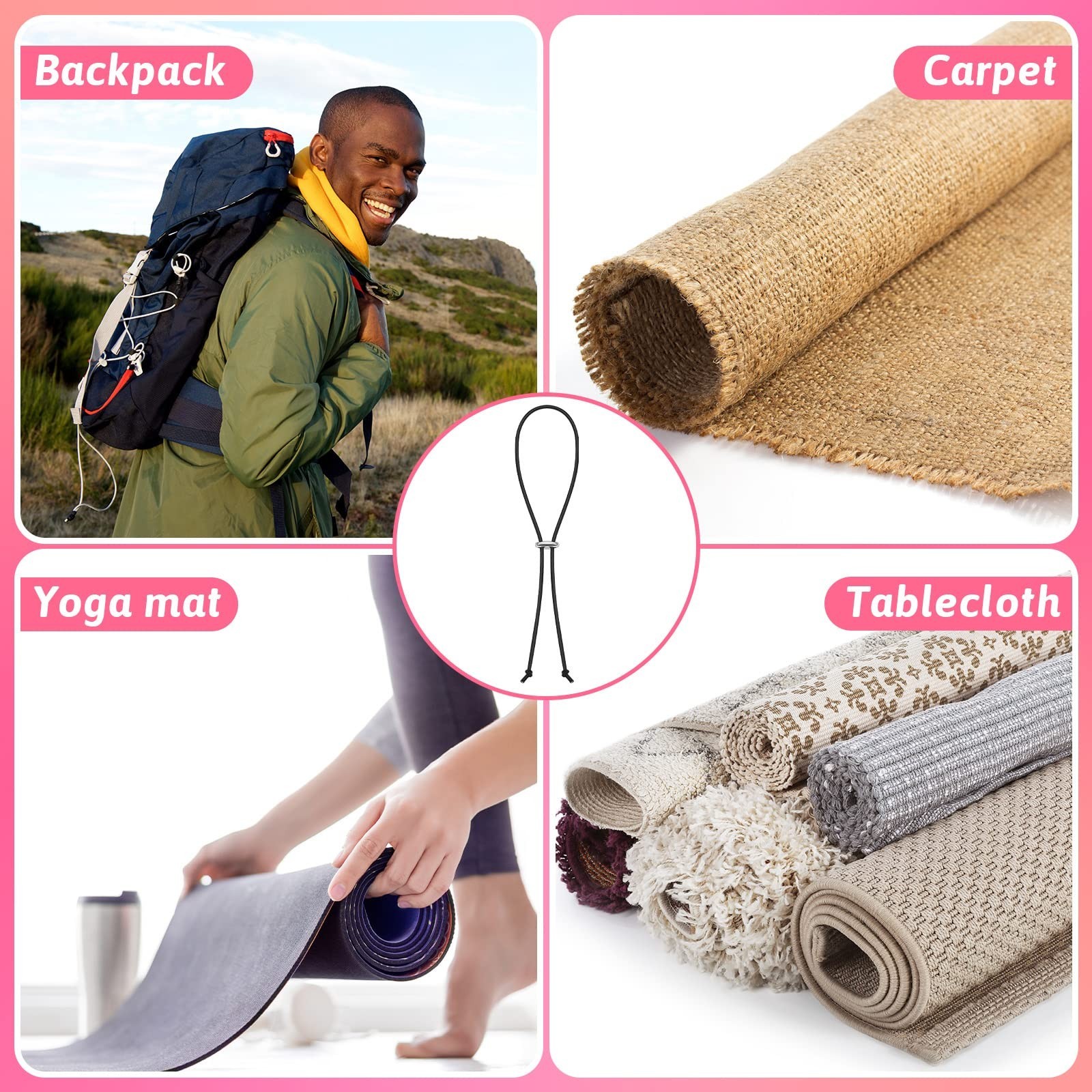8 Pcs Yoga Mat Straps for Carrying Elastic Yoga Mat Band Storage Yoga Mat Car…