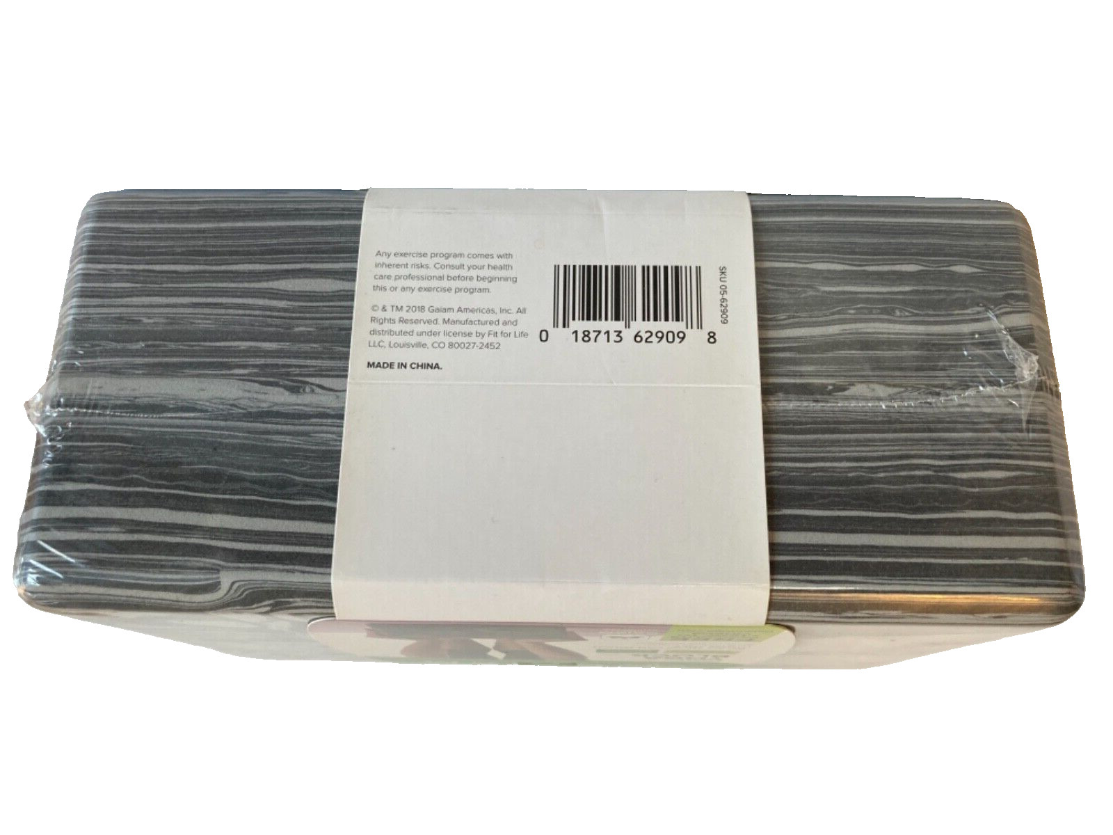 Gaiam Foam Yoga Block Gray Marbled Exercise Balance 9&Prime;W x 6&Prime;H x 4&Prime;D NEW