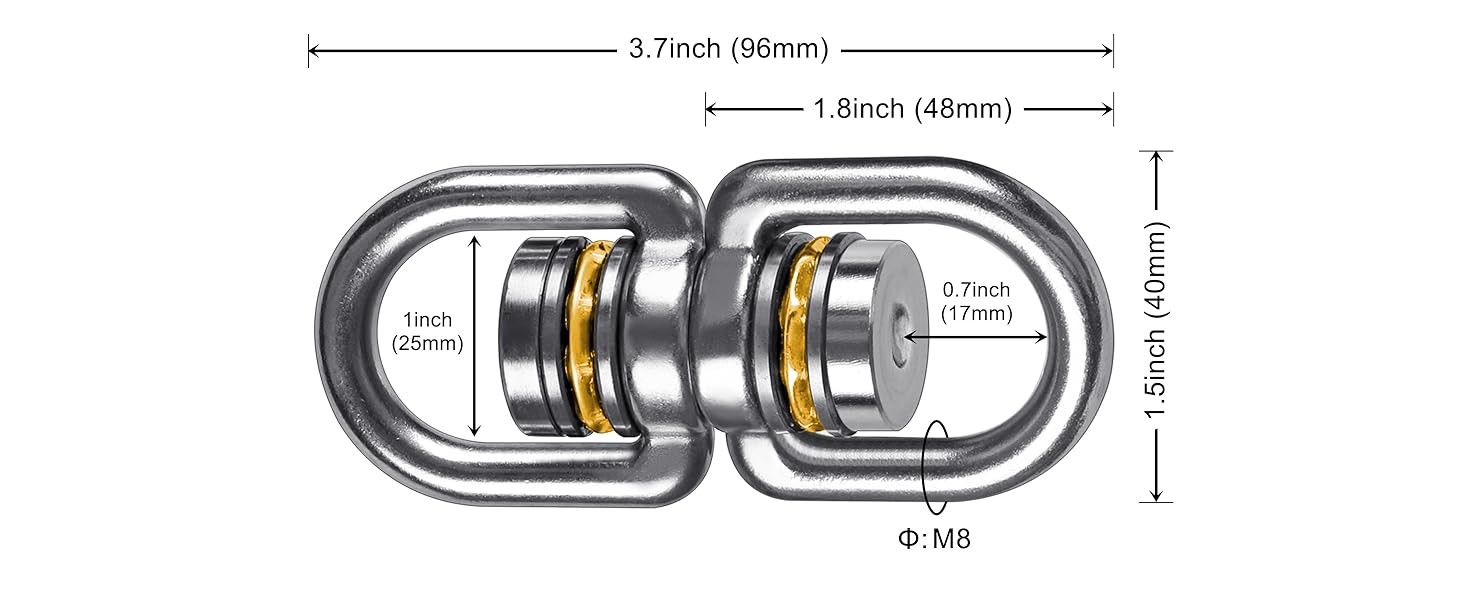 Bearing Swing Swivel, 360° Rotational Device Hanging Accessory for Web Tree