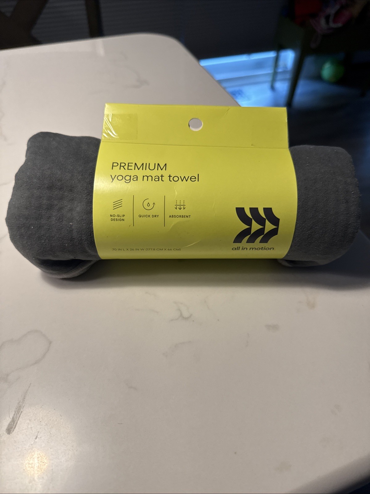 All in Motion Premium Yoga Mat, No-Slip Design Quick Dry Absorbent 70×26