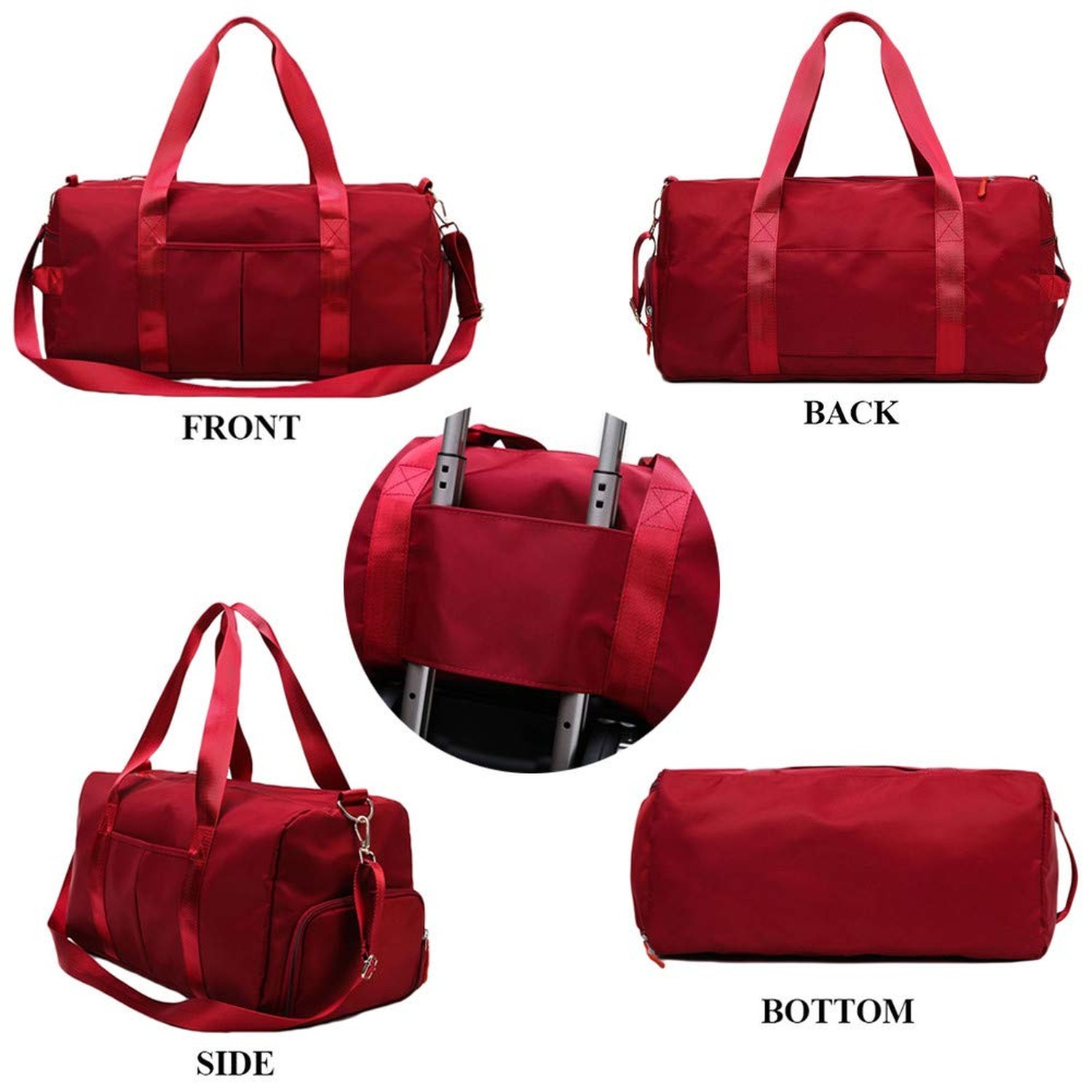 Sports Gym Bag for Women or Men Travel Duffel Bag with Wet Pocket and Shoes C…