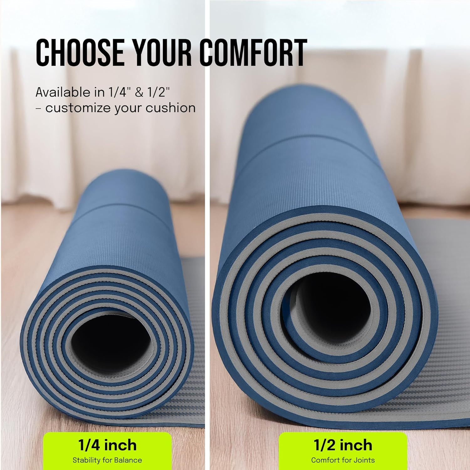 Extra Wide Non-Slip Yoga Mat with Alignment Marks for Men & Women 72&Prime;x36