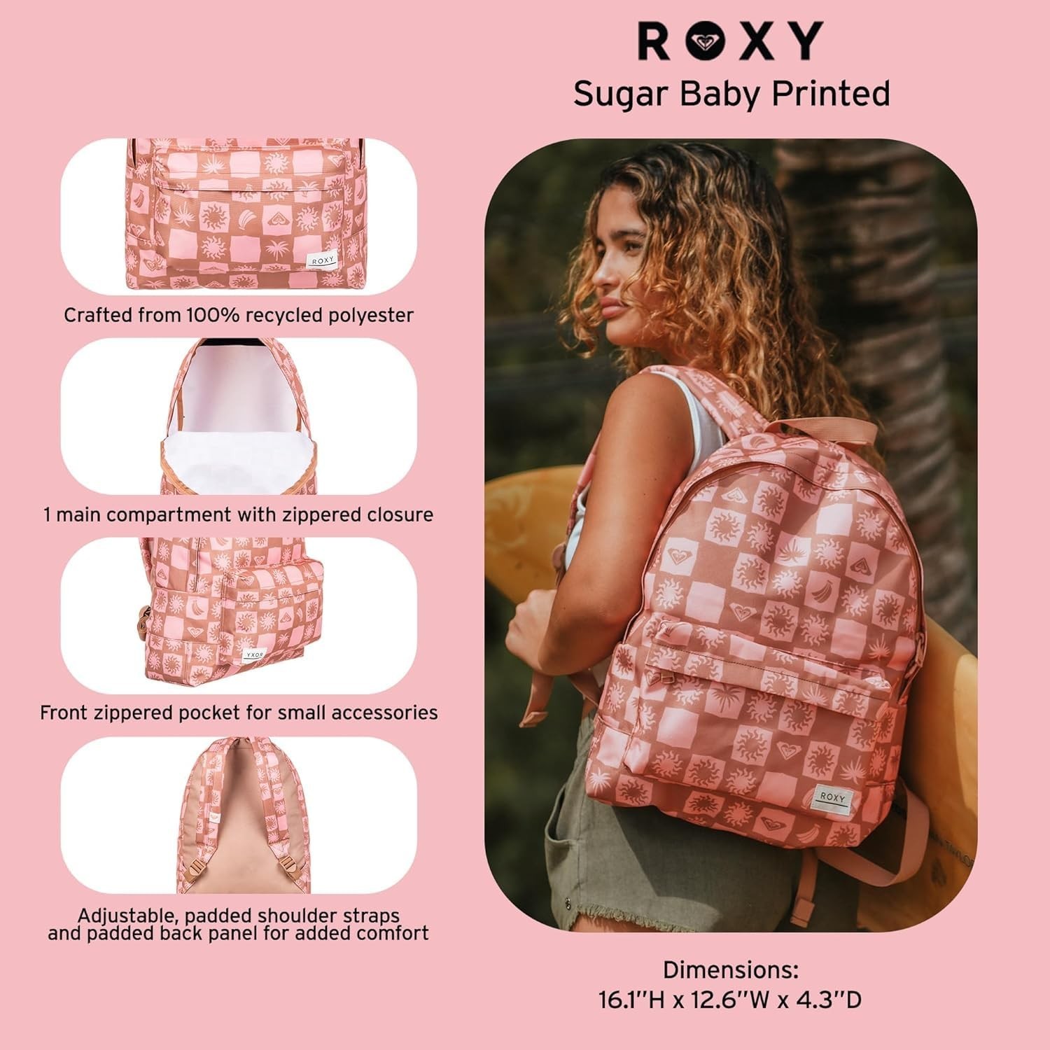Roxy Women&rsquo;s Sugar Baby Backpack | Travel |Vacation | Work | Everyday Carry |…