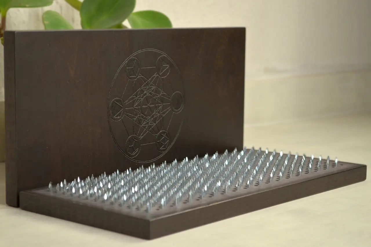 Sadhu Board « Metatron&rsquo;s Cube » Galvanized Nails 10 mm/0.4 inch
