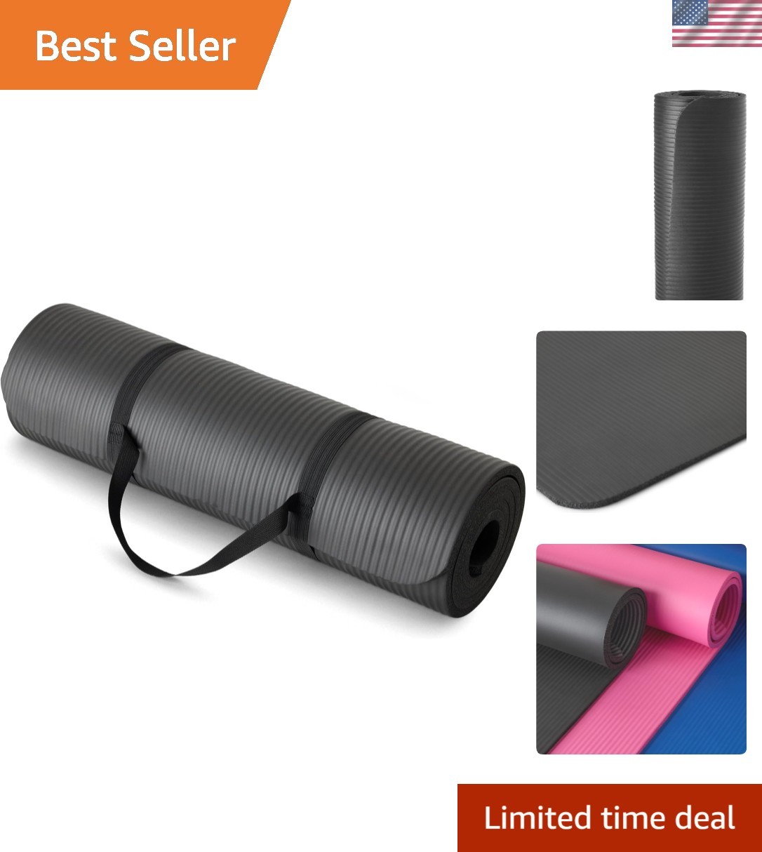 Comfortable Extra Thick Yoga Exercise Mat for Home or Studio – Hand Washable