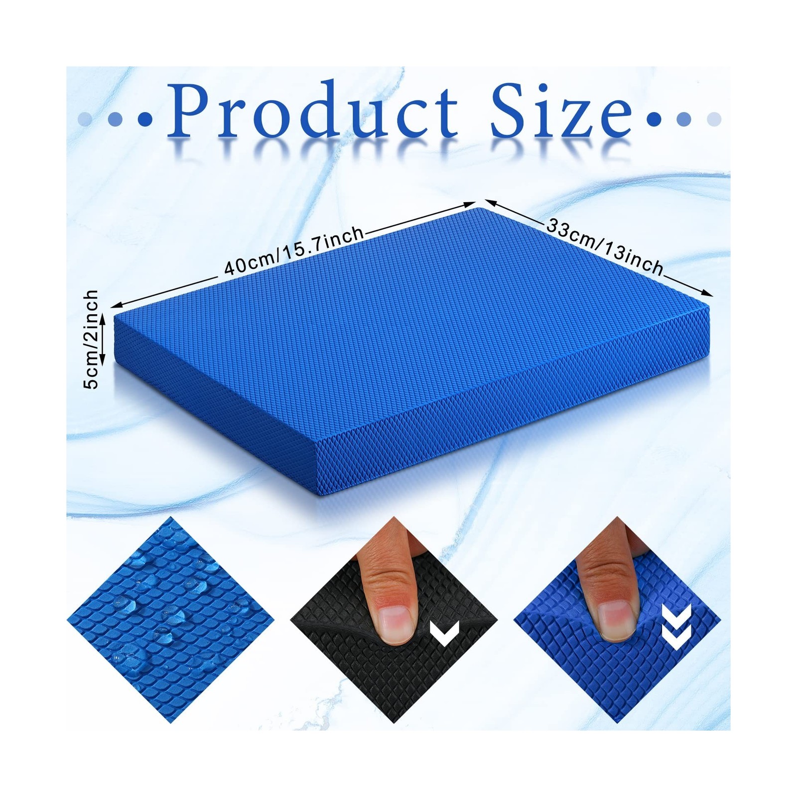 Deekin 2 Pcs Foam Balance Pad Non Slip Stability Trainer Rectangle Board Exer…