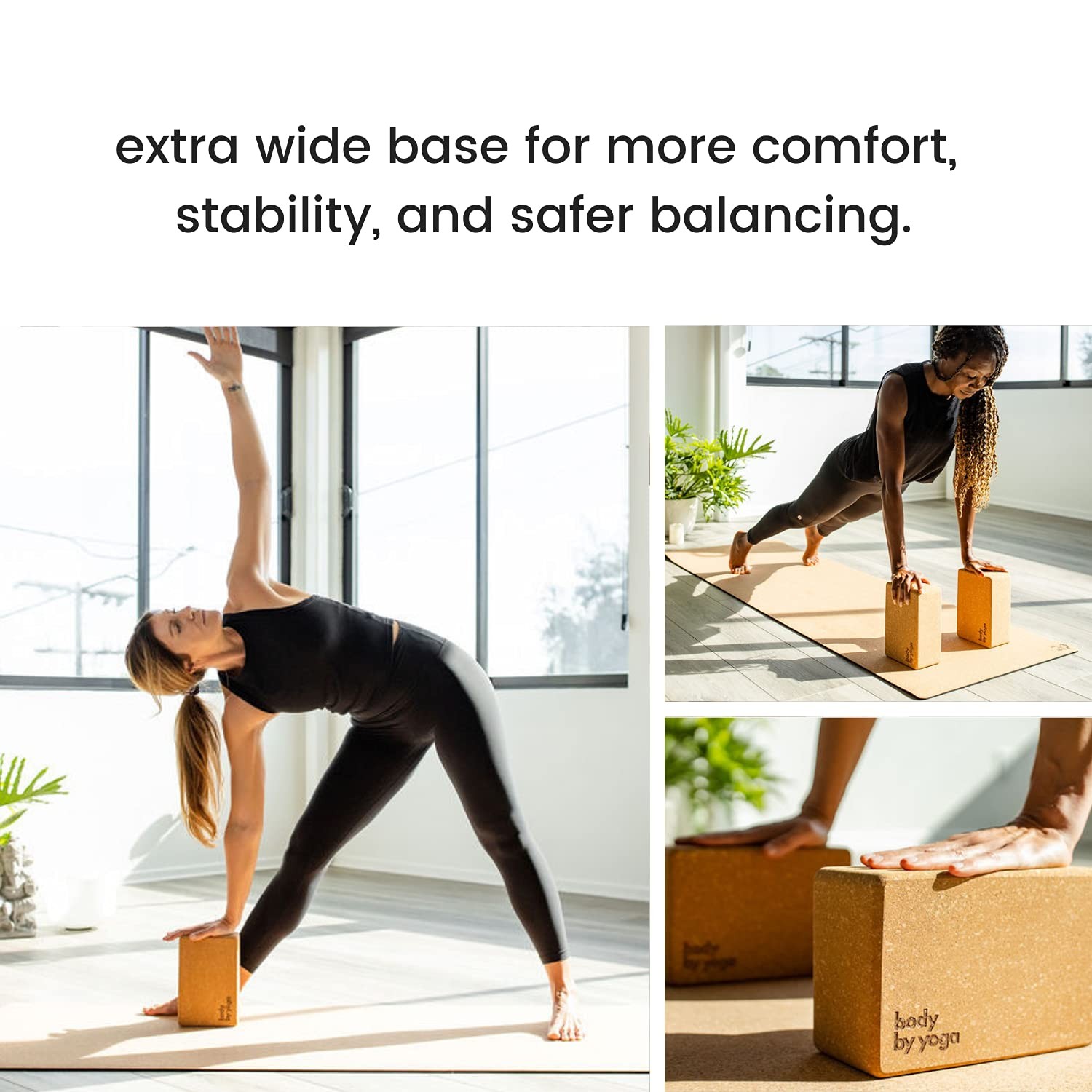 Cork Yoga Blocks 2 Pack – High Density Non Slip with Select Cork Grain for Ch…