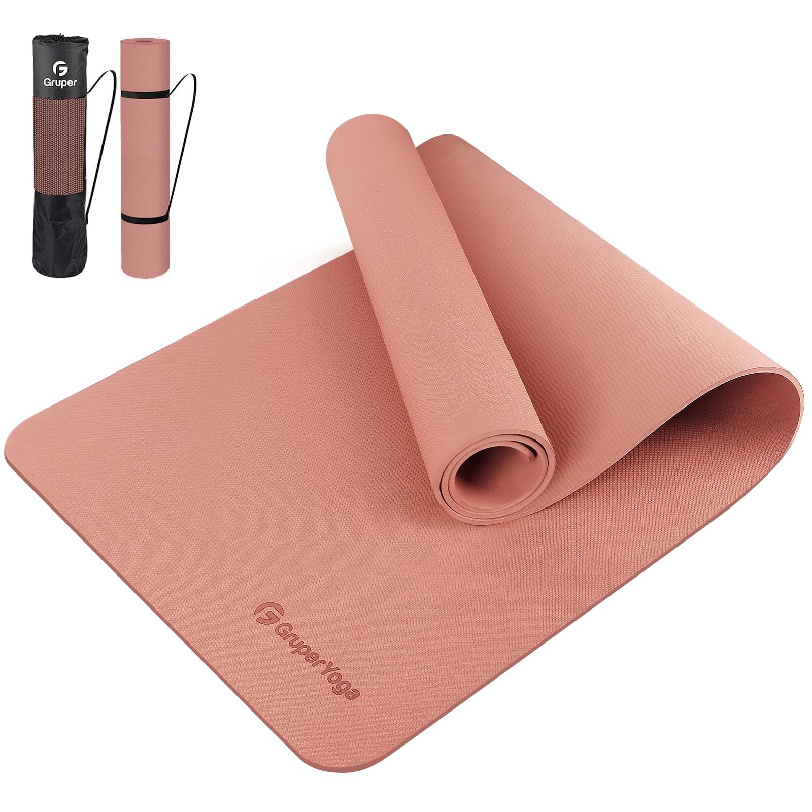 Gruper Yoga Mat Non Slip, 72&Prime;L x 24&Prime;W x 0.24*24*72 Inches, Pink