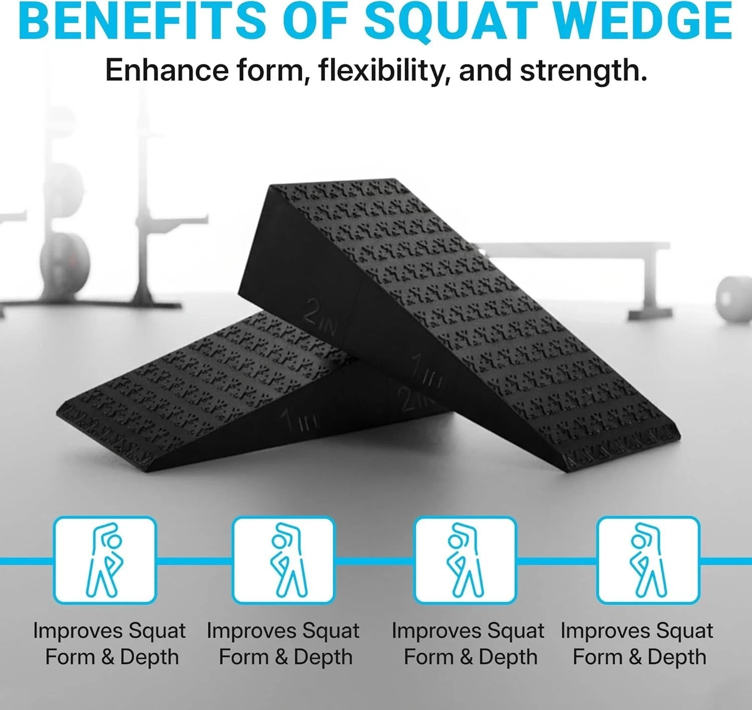 Squat Wedge – 2 Inch Heel Elevated Slant Board for Squats | Calf Stretch Uwaomah