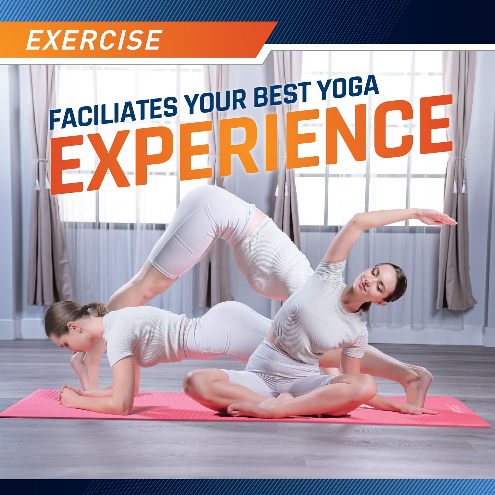 Yoga Mat with Carrying Strap for Men Women Exercise Mat for Yoga Pilates Fitness