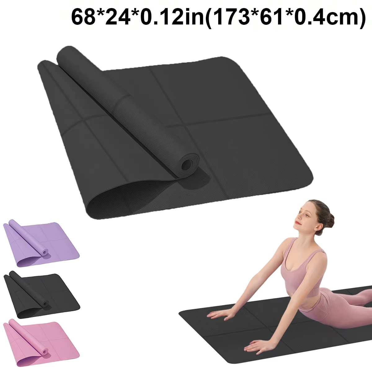 Yoga Pilates Exercise Mat 4MM EVA Foam Non Slip Workout Fitness Mat