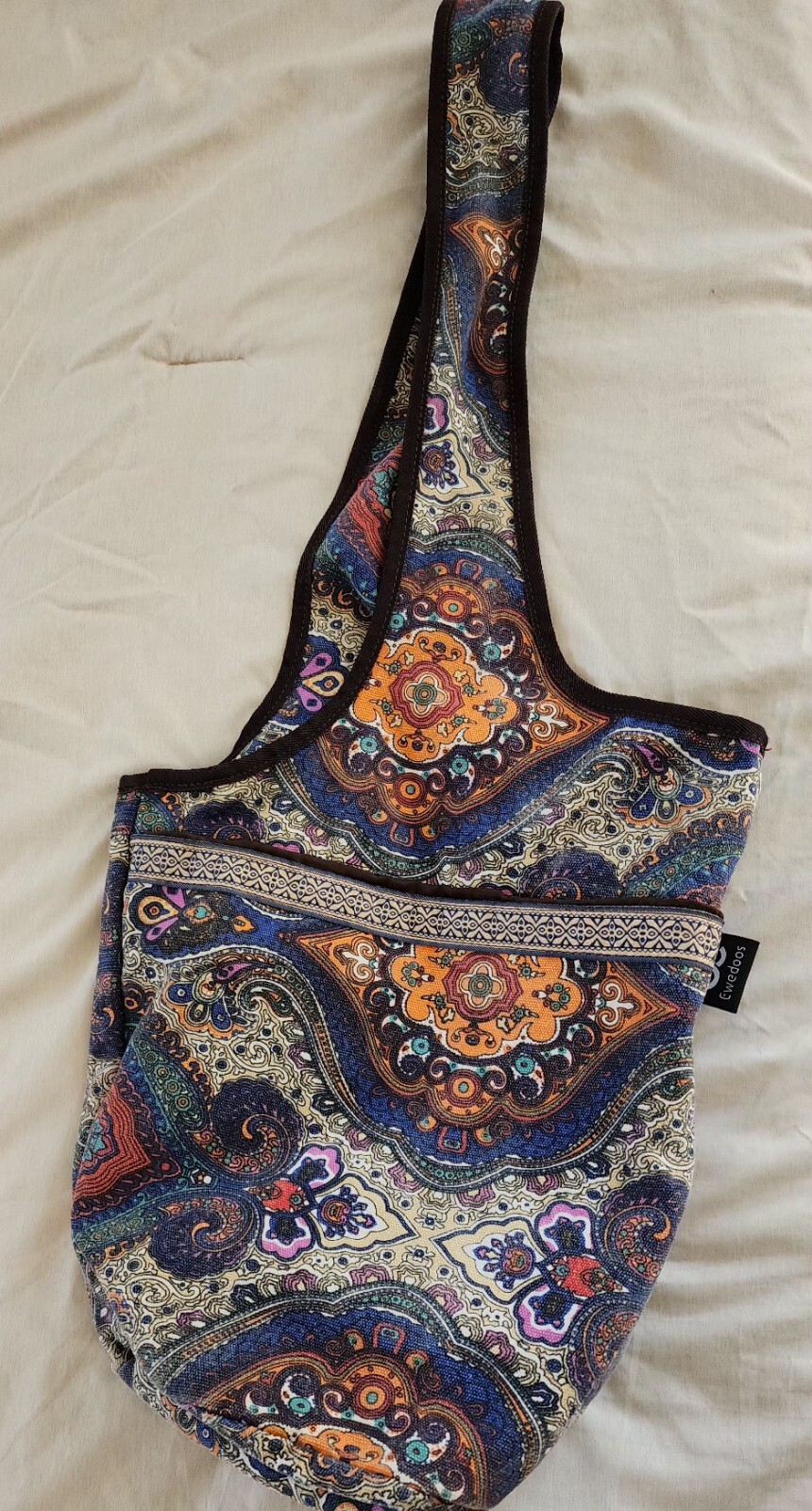 Ewedoos Yoga Mat Bag Canvas Blue Orange Boho Hippie