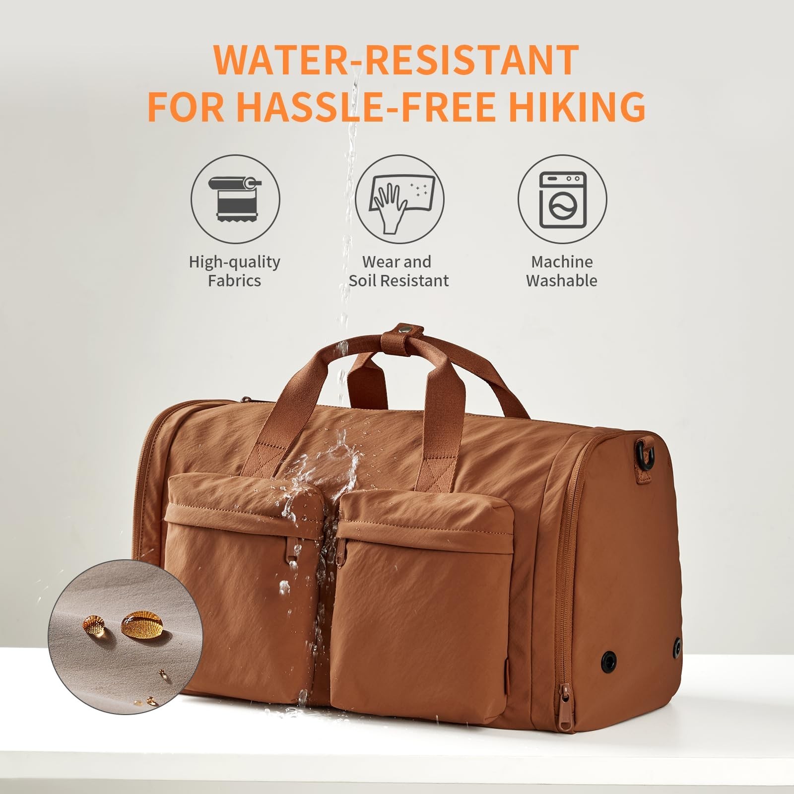 Aji Foldable Gym Bag for Women Men with Shoes Compartment, 3 in 1 Carry on Tr…