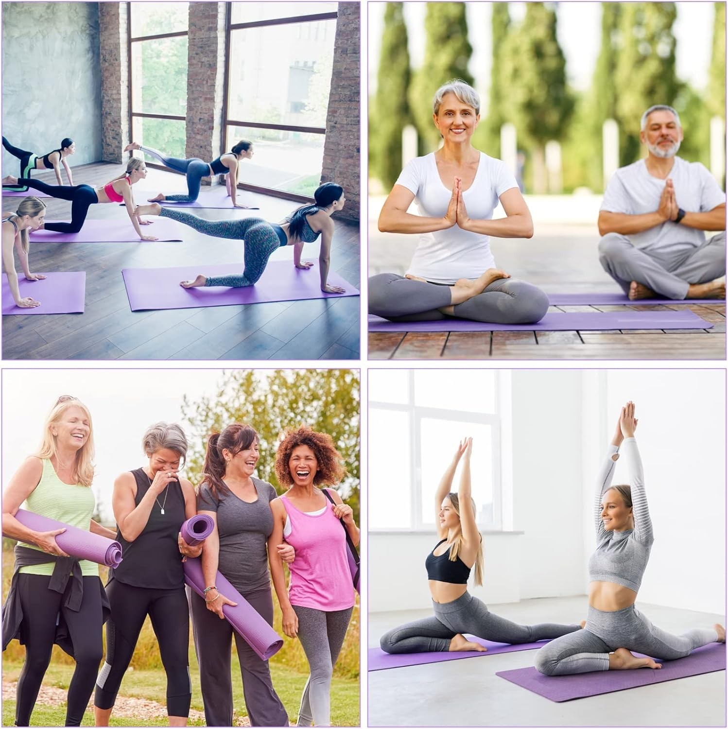 1/8&Prime; 3 mm Thick Yoga Pilates Mat Exercise Workout NonSlip Fitness Pad Gym 68×24&Prime;