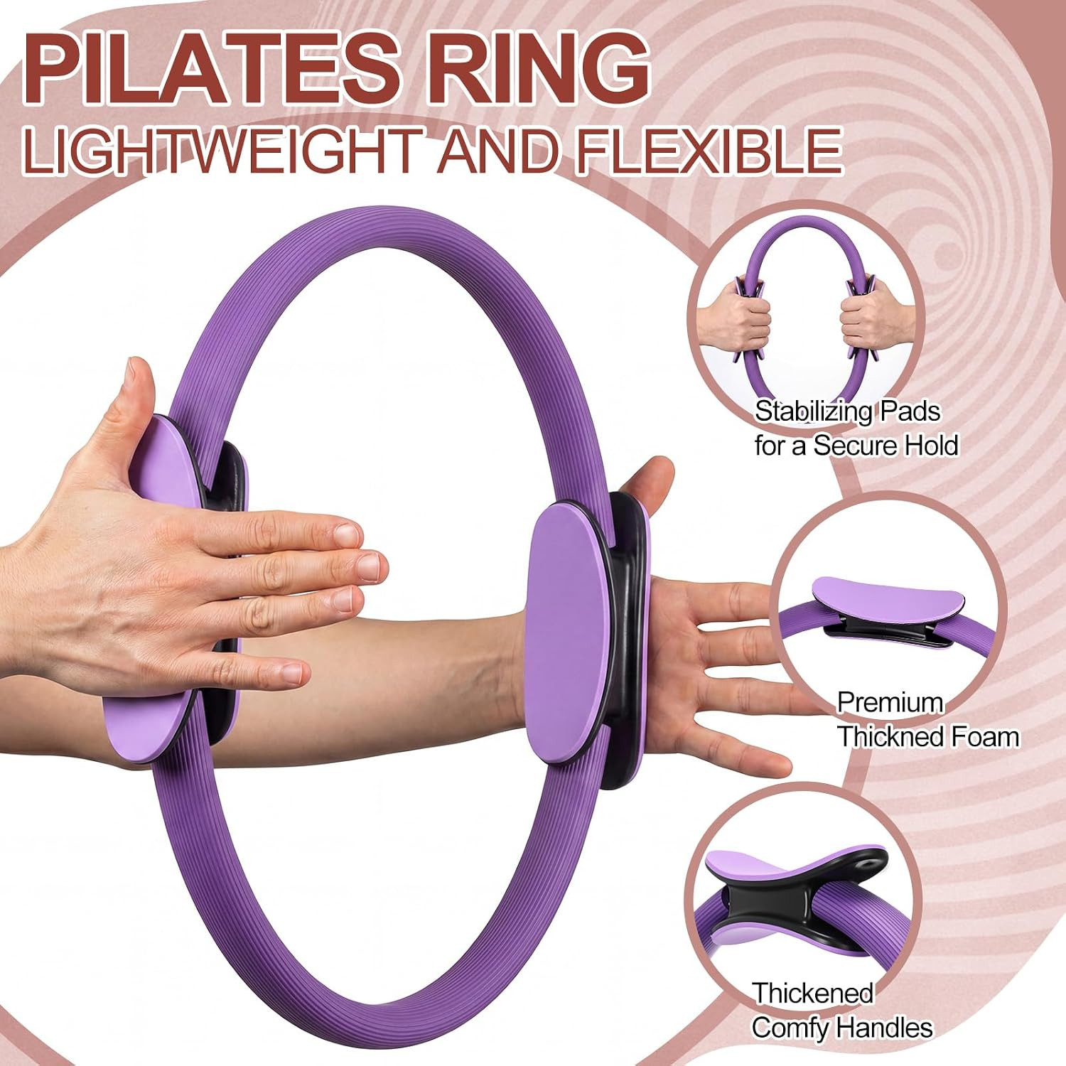 12 Pcs Pilates Rings for Full-Body Toning & Yoga – Lightweight & Flexible