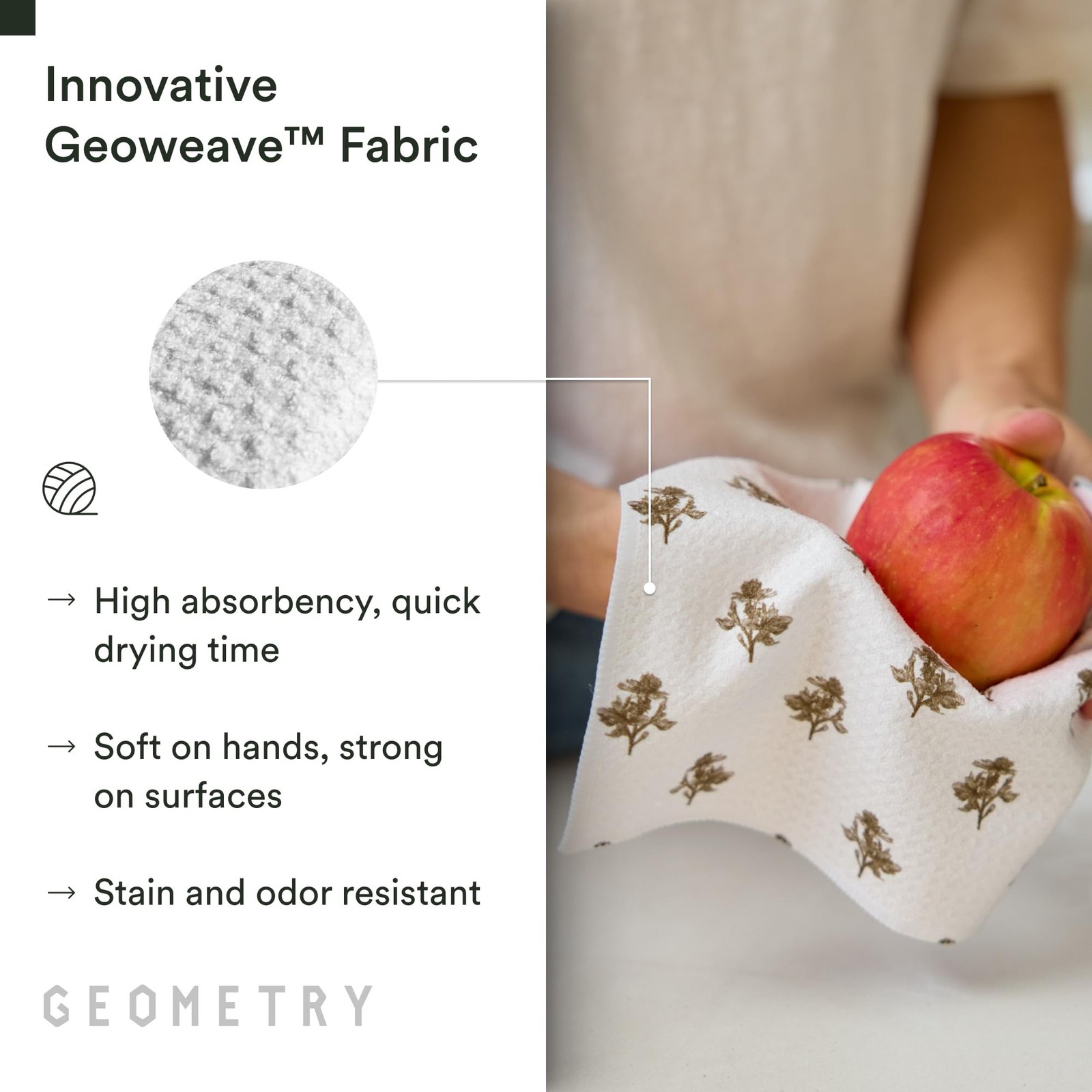 GEOMETRY Dishcloth – Evergreen Collection – Quick-Dry, Ultra-Absorbe