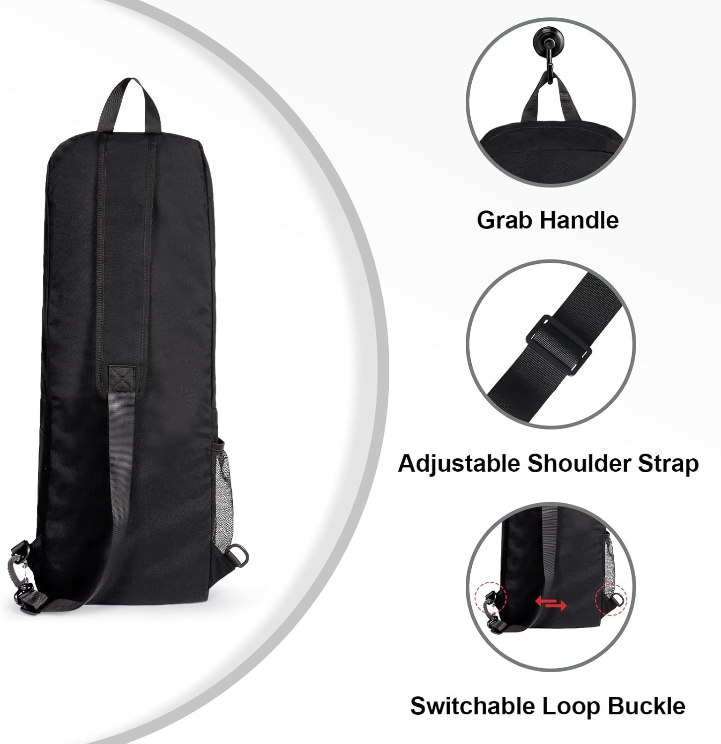 Yoga Mat Bag Carrier Side Mesh Zipper Pocket Exterior Wet Compartment Lightweigh